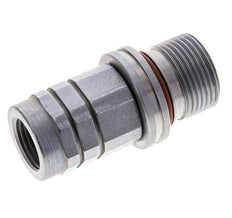 Steel DN 8.7 Flat Face Hydraulic Socket G 1/2 inch Female Threads ISO 16028 D M30 x 2