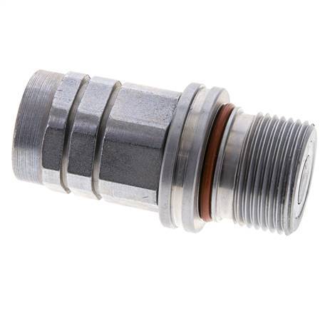 Steel DN 8.7 Flat Face Hydraulic Socket G 1/2 inch Female Threads ISO 16028 D M30 x 2