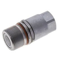Steel DN 15 Flat Face Hydraulic Socket G 1 inch Female Threads ISO 16028 D M43 x 2