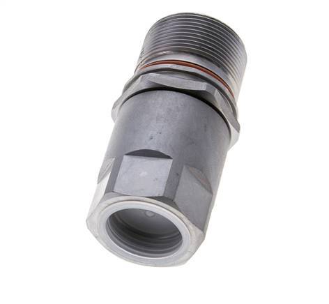 Steel DN 15 Flat Face Hydraulic Socket G 1 inch Female Threads ISO 16028 D M43 x 2