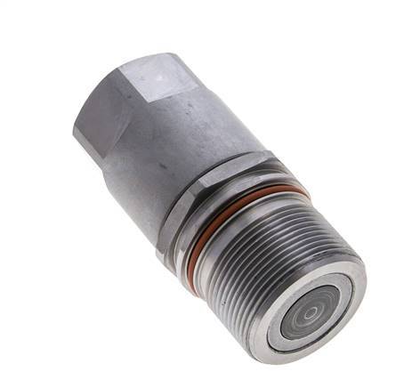 Steel DN 15 Flat Face Hydraulic Socket G 1 inch Female Threads ISO 16028 D M43 x 2