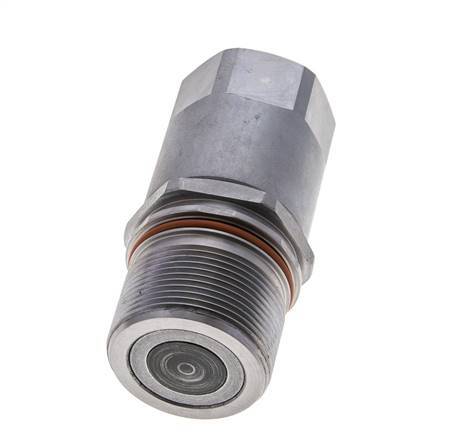 Steel DN 15 Flat Face Hydraulic Socket G 1 inch Female Threads ISO 16028 D M43 x 2
