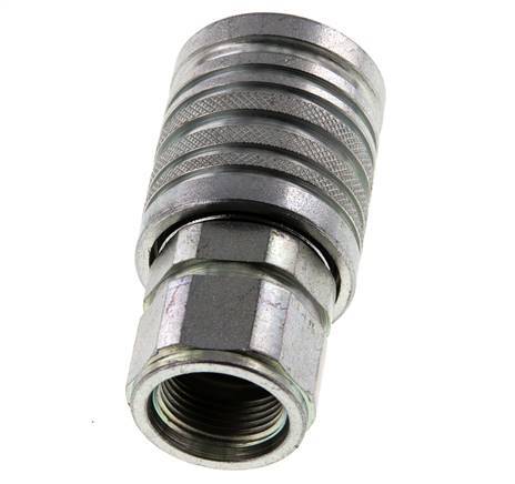 Steel DN 12.5 Hydraulic Coupling Socket M22x1.5 Female Threads ISO 7241-1 A D 20.5mm