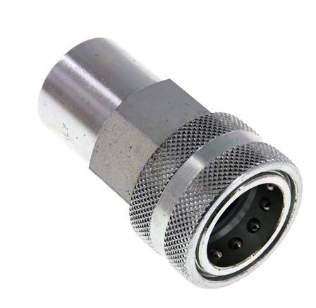 Steel DN 20 Hydraulic Coupling Socket G 3/4 inch Female Threads ISO 7241-1 A D 29.1mm