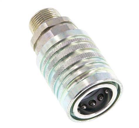 Steel DN 12.5 Hydraulic Coupling Socket 14 mm S Compression Ring ISO 7241-1 A/8434-1 D 20.5mm