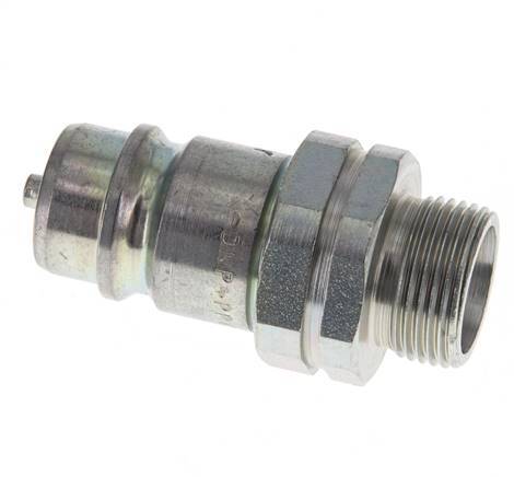 Steel DN 12.5 Hydraulic Coupling Plug 8 mm L Compression Ring ISO 7241-1 A/8434-1 D 20.5mm