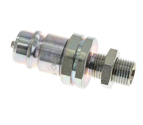 Steel DN 12.5 Hydraulic Coupling Plug 10 mm L Compression Ring Bulkhead ISO 7241-1 A/8434-1 D 20.5mm