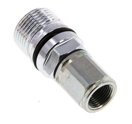 Steel DN 10 Hydraulic Coupling Socket G 3/8 inch Female Threads ISO 14541 D M28 x 2