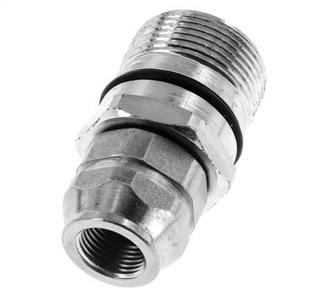 Steel DN 12.5 Hydraulic Coupling Socket M18x1.5 Female Threads ISO 14541 D M36 x 2