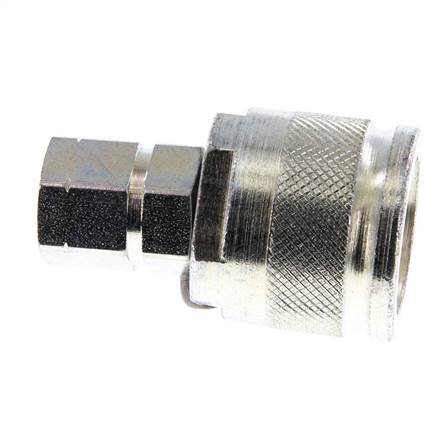 Steel DN 6.3 Hydraulic Coupling Plug G 1/4 inch Female Threads ISO 14541 D M24 x 2