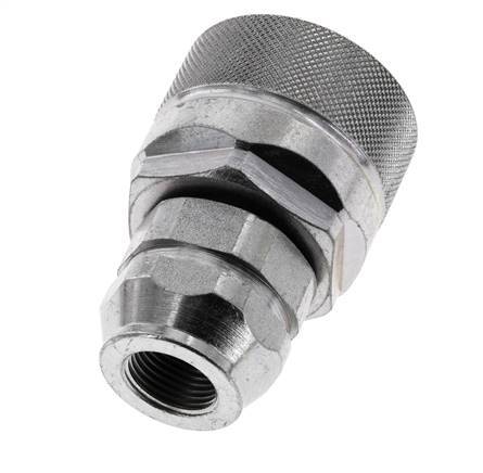 Steel DN 12.5 Hydraulic Coupling Plug G 3/8 inch Female Threads ISO 14541 D M36 x 2