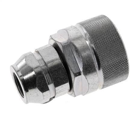 Steel DN 12.5 Hydraulic Coupling Plug G 3/8 inch Female Threads ISO 14541 D M36 x 2