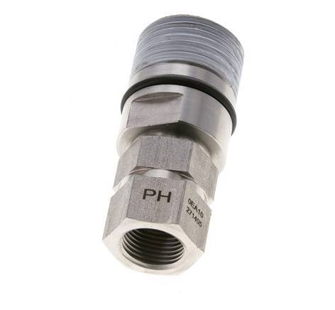 Stainless Steel DN 10 Hydraulic Coupling Socket G 3/8 inch Female Threads ISO 14541 D M28 x 2