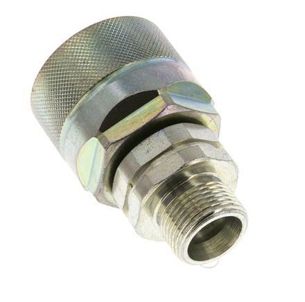 Steel DN 12.5 Hydraulic Coupling Plug 14 mm S Compression Ring ISO 14541/8434-1 D M36 x 2