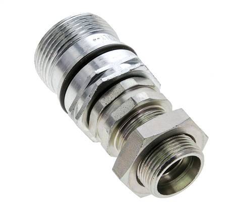 Steel DN 12.5 Hydraulic Coupling Socket 18 mm L Compression Ring Bulkhead ISO 14541/8434-1 D M36 x 2