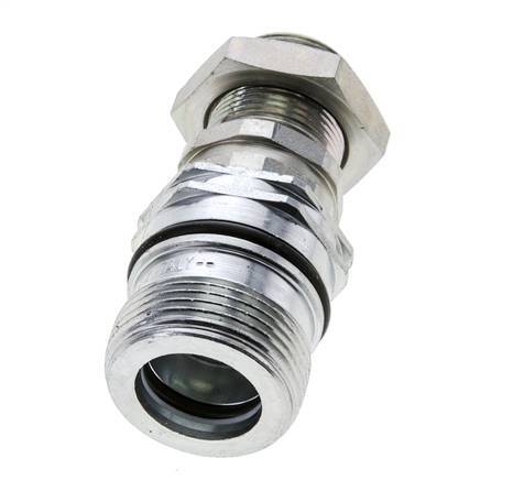 Steel DN 12.5 Hydraulic Coupling Socket 18 mm L Compression Ring Bulkhead ISO 14541/8434-1 D M36 x 2