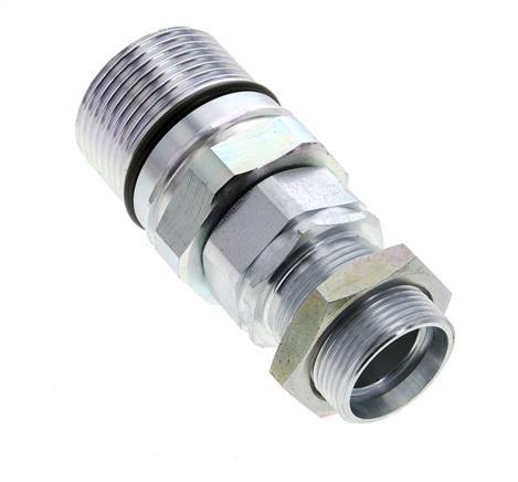 Steel DN 25 Hydraulic Coupling Socket 28 mm L Compression Ring Bulkhead ISO 8434-1 D M48 x 3