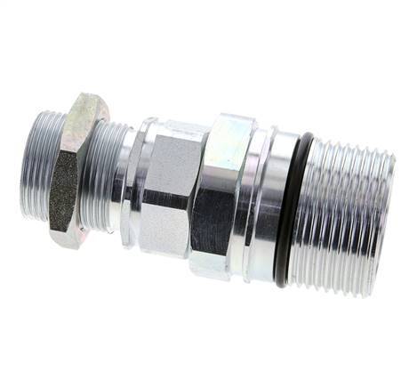 Steel DN 25 Hydraulic Coupling Socket 28 mm L Compression Ring Bulkhead ISO 8434-1 D M48 x 3