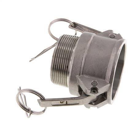 Camlock DN 50 (2'') Stainless Steel Coupling R 2'' Male Thread Type B MIL-C-27487