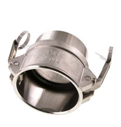Camlock DN 75 (3'') Stainless Steel Coupling R 3'' Male Thread Type B MIL-C-27487