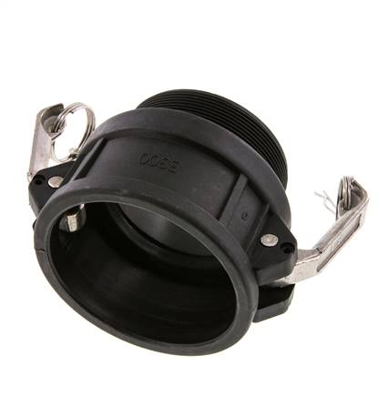 Camlock DN 75 (3'') Polypropylene Coupling R 3'' Male Thread Type B MIL-C-27487