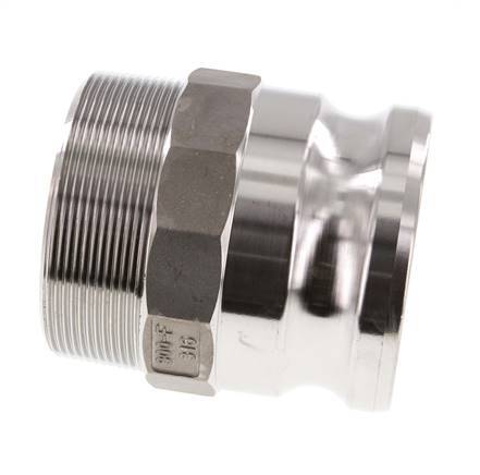 Camlock DN 75 (3'') Stainless Steel Coupling R 3'' Male Thread Type F MIL-C-27487