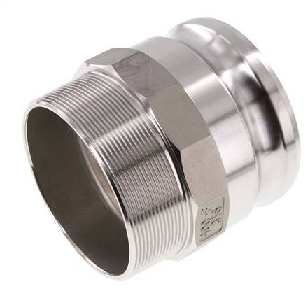 Camlock DN 90 (4'') Stainless Steel Coupling R 4'' Male Thread Type F MIL-C-27487