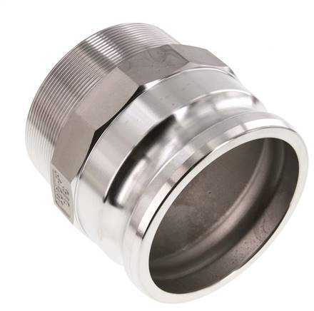 Camlock DN 90 (4'') Stainless Steel Coupling R 4'' Male Thread Type F MIL-C-27487