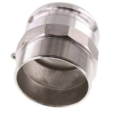 Camlock DN 90 (4'') Stainless Steel Coupling R 4'' Male Thread Type F MIL-C-27487