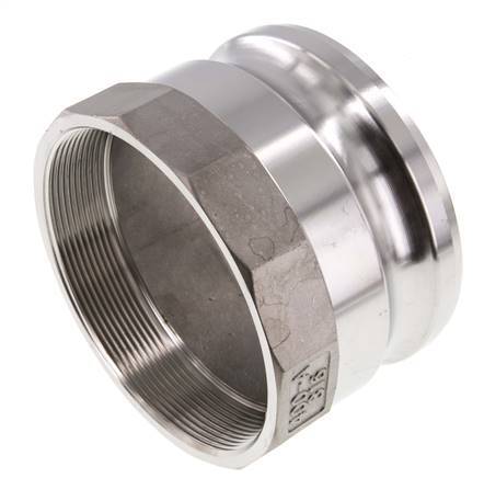 Camlock DN 90 (4'') Stainless Steel Coupling Rp 4'' Female Thread Type A MIL-C-27487