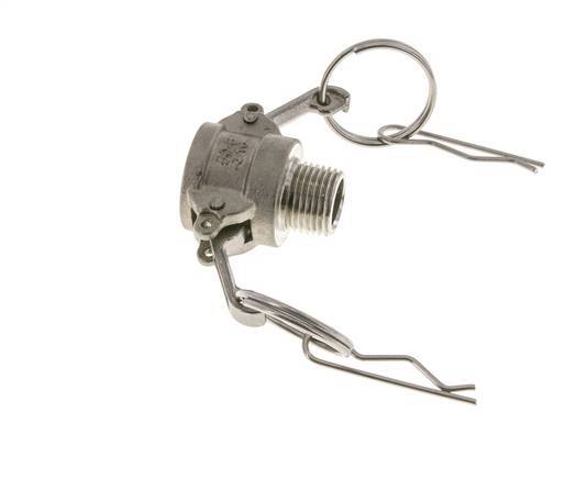 Camlock DN 15 (1/2'') Stainless Steel Coupling 2 1/2'' Male NPT Thread Type B MIL-C-27487