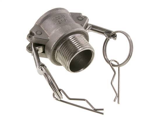 Camlock DN 25 (1'') Stainless Steel Coupling 1'' Male NPT Thread Type B MIL-C-27487