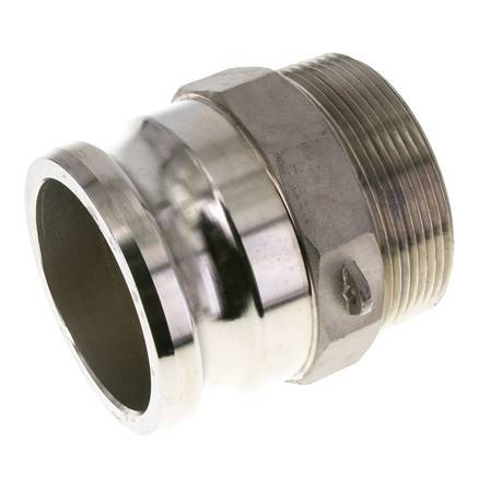 Camlock DN 75 (3'') Stainless Steel Coupling 3'' Male NPT Thread Type F MIL-C-27487