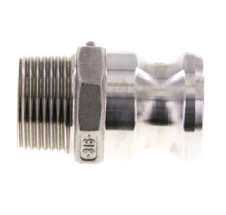 Camlock DN 25 (1'') Stainless Steel Coupling 1'' Male NPT Thread Type F MIL-C-27487