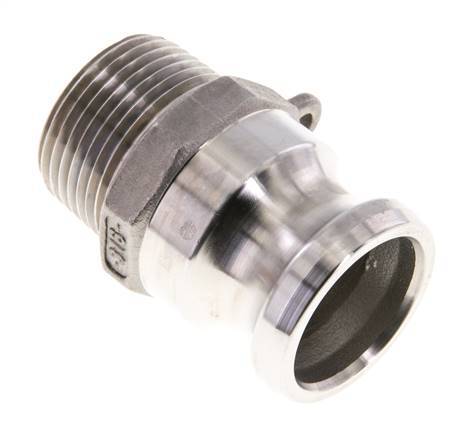 Camlock DN 25 (1'') Stainless Steel Coupling 1'' Male NPT Thread Type F MIL-C-27487