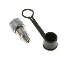 Steel Hydraulic Coupling Socket 3/8 inch Male NPT Threads Dust Cap