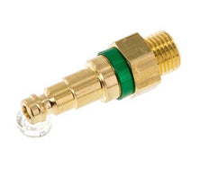 Brass DN 5 Green Air Coupling Plug G 1/4 inch Male Double Shut-Off