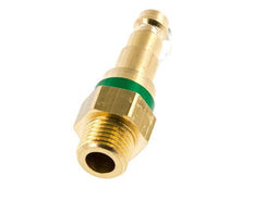 Brass DN 5 Green Air Coupling Plug G 1/4 inch Male Double Shut-Off