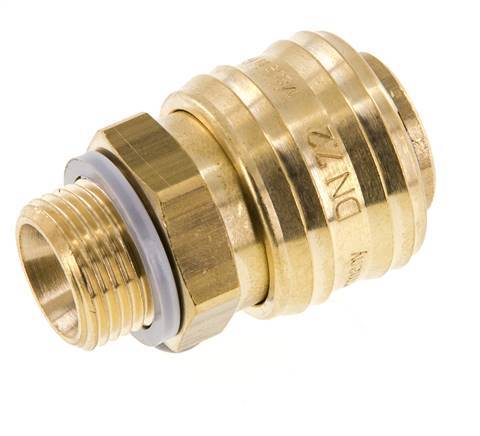Brass DN 7.2 (Euro) Air Coupling Socket G 3/8 inch Male FKM