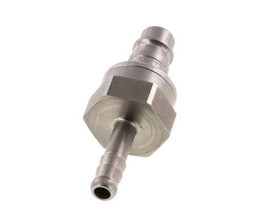 Stainless Steel DN 7.2 (Euro) Air Coupling Plug 6 mm Hose Pillar Double Shut-Off