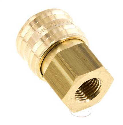 Brass DN 7.2 (Euro) Air Coupling Socket G 1/4 inch Female FKM