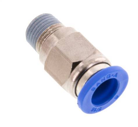 8mm x R1/8'' Push-in Fitting with Male Threads Brass/PA 66 NBR [5 Pieces]