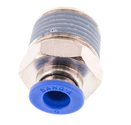 6mm x R3/8'' Push-in Fitting with Male Threads Brass/PA 66 NBR [5 Pieces]