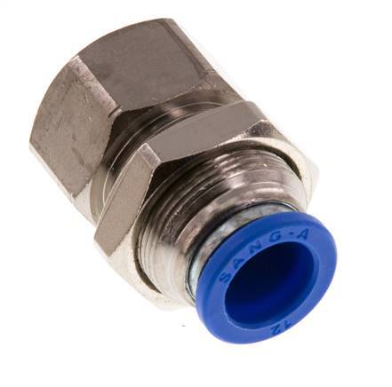 12mm x G3/8'' Push-in Fitting with Female Threads Brass/PA 66 NBR Bulkhead