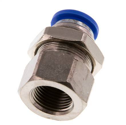 12mm x G3/8'' Push-in Fitting with Female Threads Brass/PA 66 NBR Bulkhead