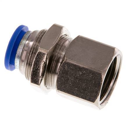 12mm x G1/2'' Push-in Fitting with Female Threads Brass/PA 66 NBR Bulkhead