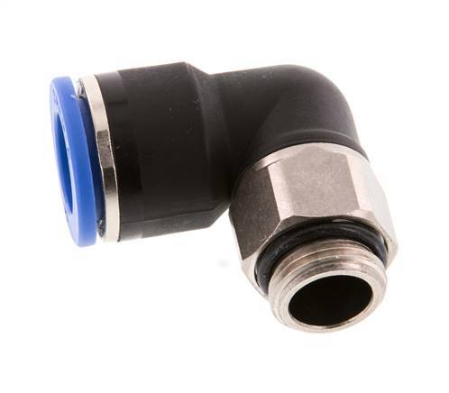 14mm x G3/8'' 90deg Elbow Push-in Fitting with Male Threads Brass/PA 66 NBR Short Sleeve Rotatable