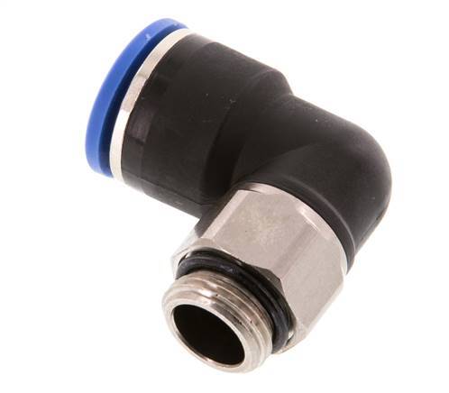 14mm x G3/8'' 90deg Elbow Push-in Fitting with Male Threads Brass/PA 66 NBR Short Sleeve Rotatable