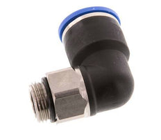 14mm x G3/8'' 90deg Elbow Push-in Fitting with Male Threads Brass/PA 66 NBR Short Sleeve Rotatable
