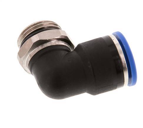 14mm x G1/2'' 90deg Elbow Push-in Fitting with Male Threads Brass/PA 66 NBR Short Sleeve Rotatable